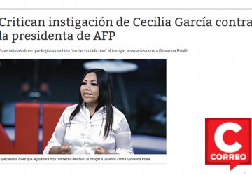 Critican instigación de Cecilia García contra la presidenta de AFP